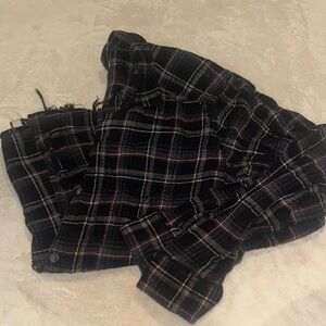 Cozy Black Plaid Button-Up Shirt with Embroidered details